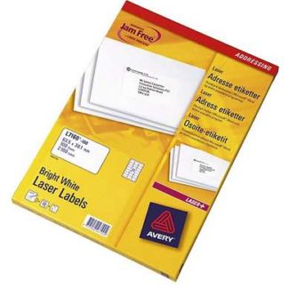 Lasertarra, Avery L7160-100 63.5x38.1/2100, 21 tarraa/arkki, 100 arkkia/pkt