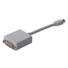 Adapteri, MiniDP-DVI-I kaapeli, 0,15m, valkoinen