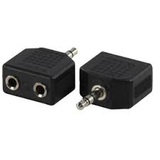 Adapteri, Stereo, 3.5mm uros / 2x 3.5mm naaras, musta