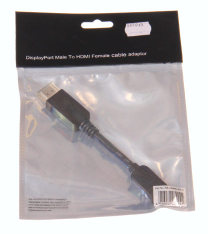 Adapteri, DisplayPort-uros/HDMI-A-naaras, 0.15m, musta