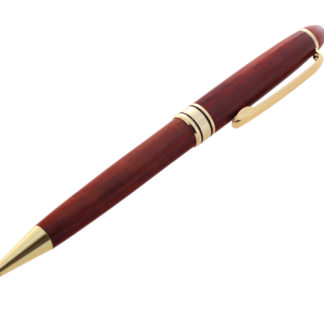 Kuulakynä, puinen, kullanväriset metalliosat