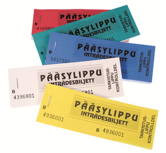 Pääsylippu, numeroitu, 1 kpl / 100
