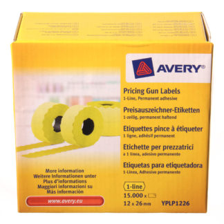 Hinnoitteluetiketti, Avery YPLP1226, 12x26mm, keltainen, 1 pkt/15000