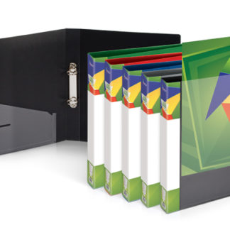 Kansiokotelo, A4, 20 mm, kierrätysmuovi, 3 taskua, sininen