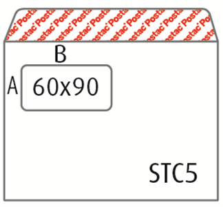 Isoikkunakuori, C5, STRH, 60x90, valkoinen, 1 ltk/1000
