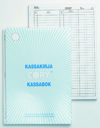 Kassakirja 502, A4/50+50, 2-tili numeroitu, jäljentävä