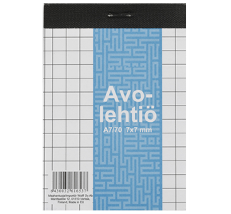 Avolehtiö, A7/70, 7x7 ruudut, perforoitu