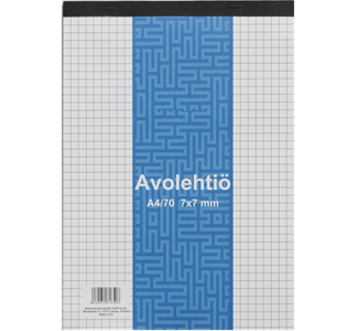 Avolehtiö, A4/70, 7x7 ruudut, perforoitu