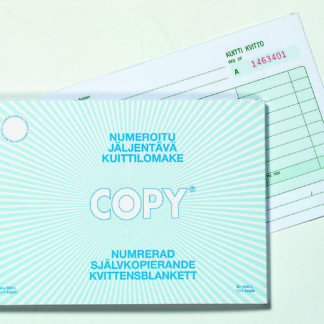 Kuittilomake, 605L, A5/50+50, Vaaka, numerot