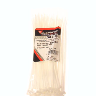 Nippuside, Elematic, 200x2.6mm, vaalea, 1 pkt/100