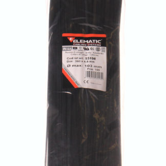 Nippuside, Elematic, 360x4.8mm, musta, 1 pkt/100