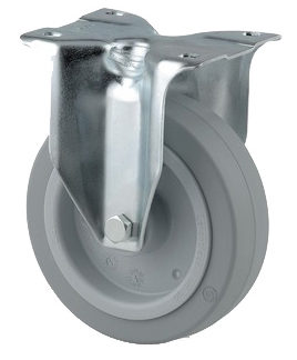 Teollisuuspyörä, kiinteä, ⌀ 125 mm, max 250 kg, harmaa elastinen