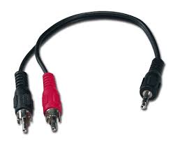RCA-johto, 3.5mm / 2 x RCA-M, 10m, musta