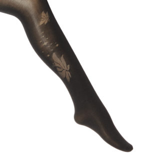 Kuvioidut sukkahousut, 36-40, 70den, musta, nilkassa perhonen