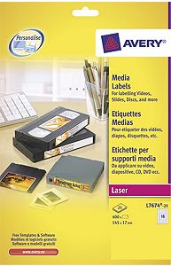 Mediatarra, Avery L7674-25, Video cassette back, 1 pkt/400