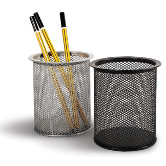 Kynäteline, metalliverkollinen, hopeinen